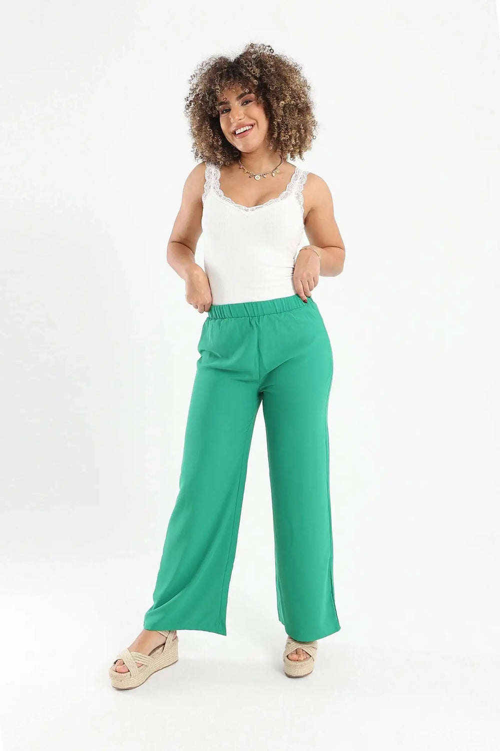 Ribbed Sleeveless Top with Lace - Carina - كارينا