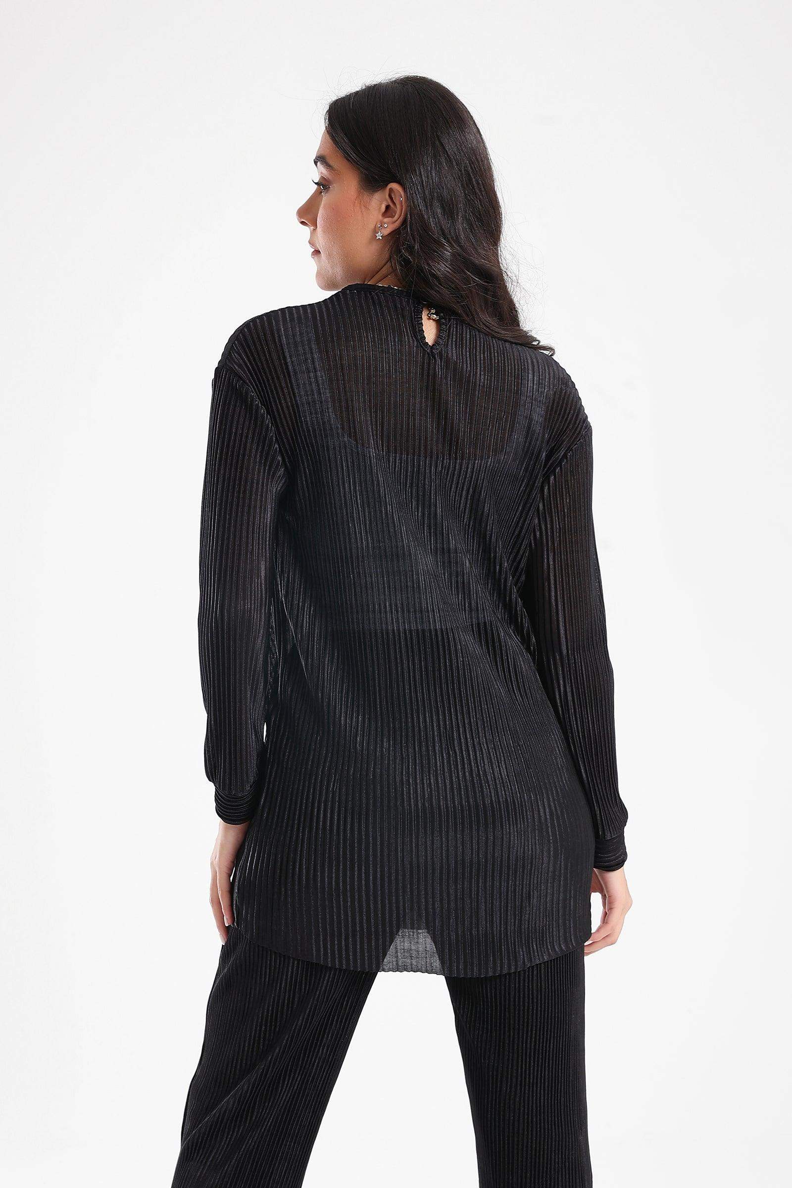 Ribbed Voile Blouse - Carina - كارينا