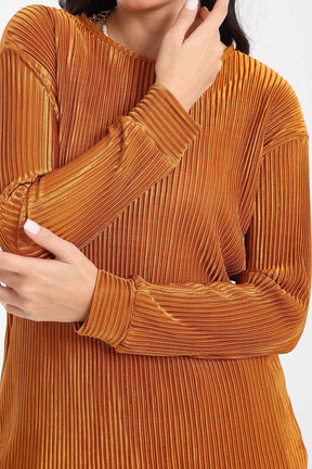 Ribbed Voile Blouse - Carina - كارينا