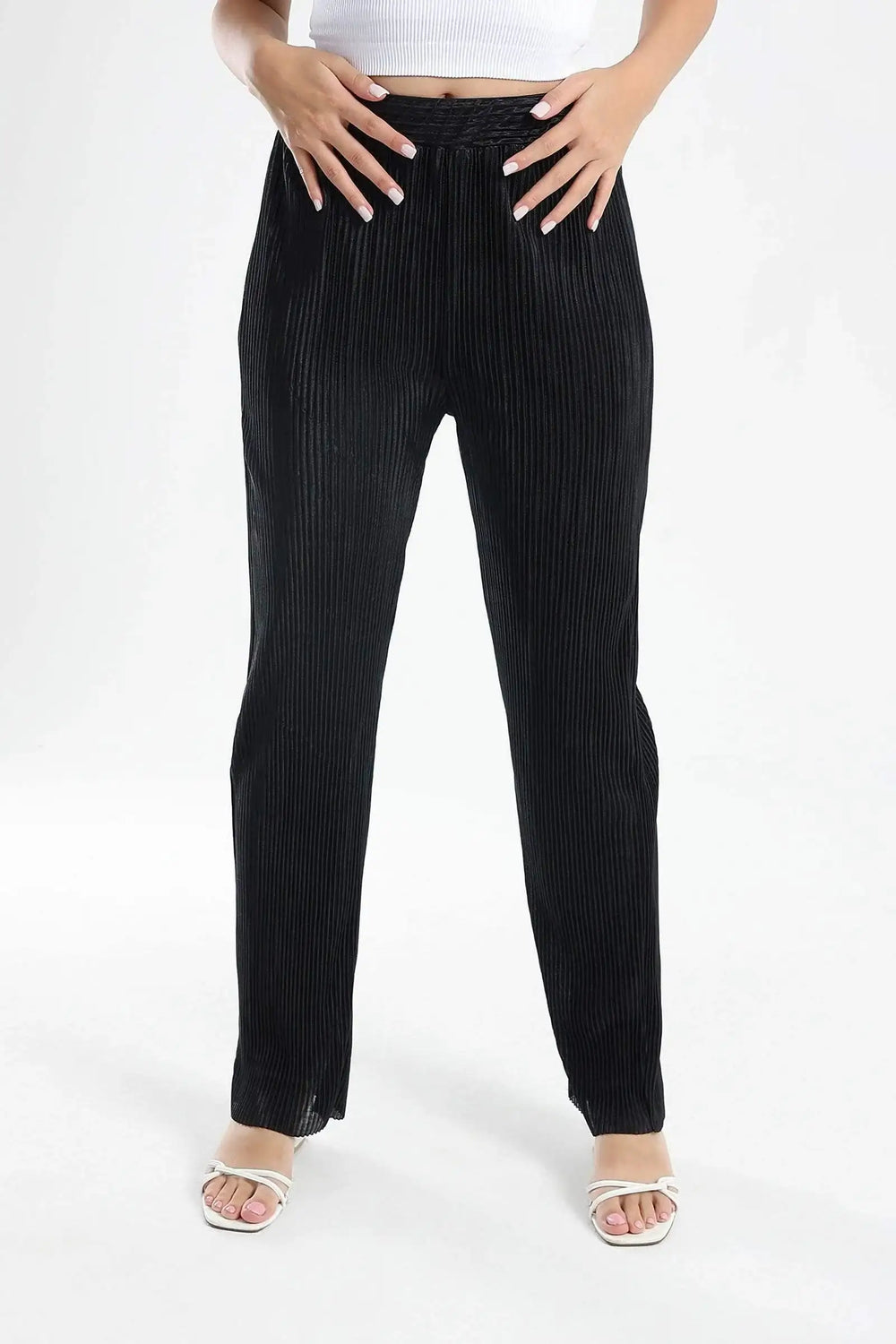 Ribbed Voile Pants - Carina - كارينا