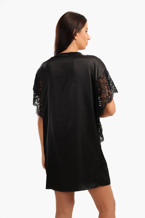 Robe with Lace Short Sleeves - Carina - كارينا