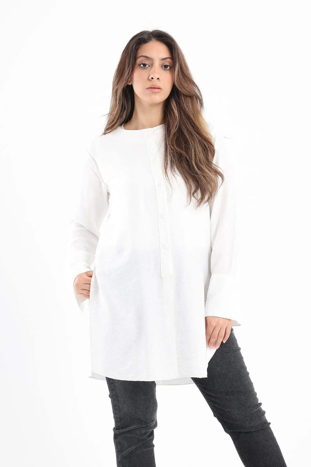 Round Neck Plain Shirt - Carina - كارينا