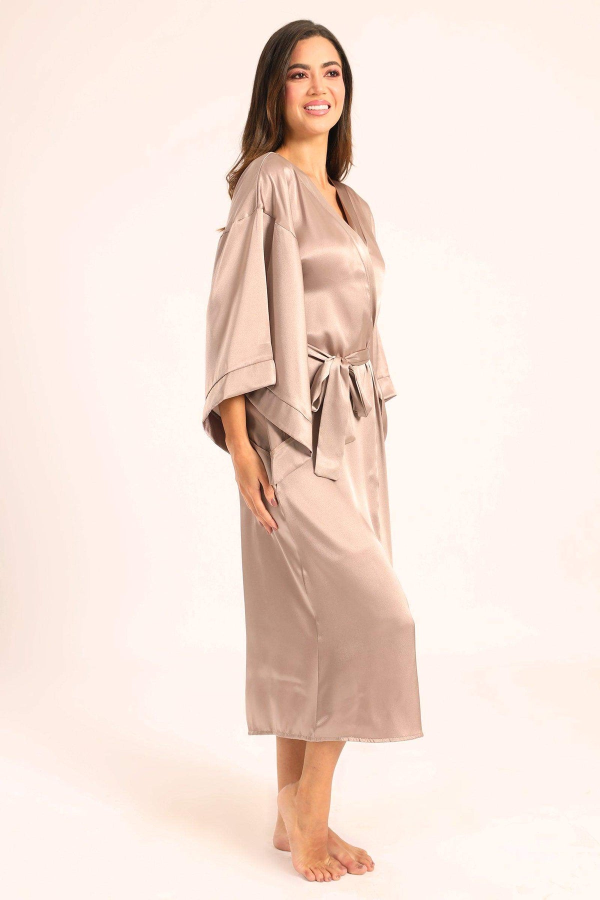 Satin Drop Shoulder Robe - Carina - كارينا