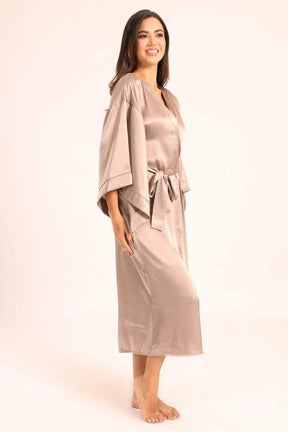 Satin Drop Shoulder Robe - Carina - كارينا