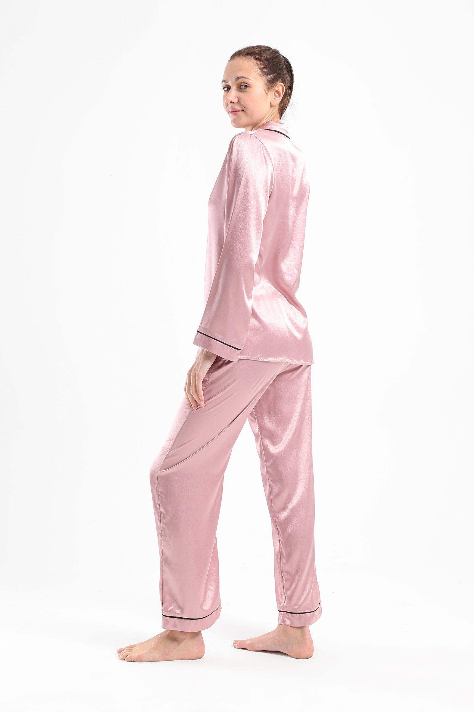 Satin Long Sleeves Pyjama Set - Carina - كارينا