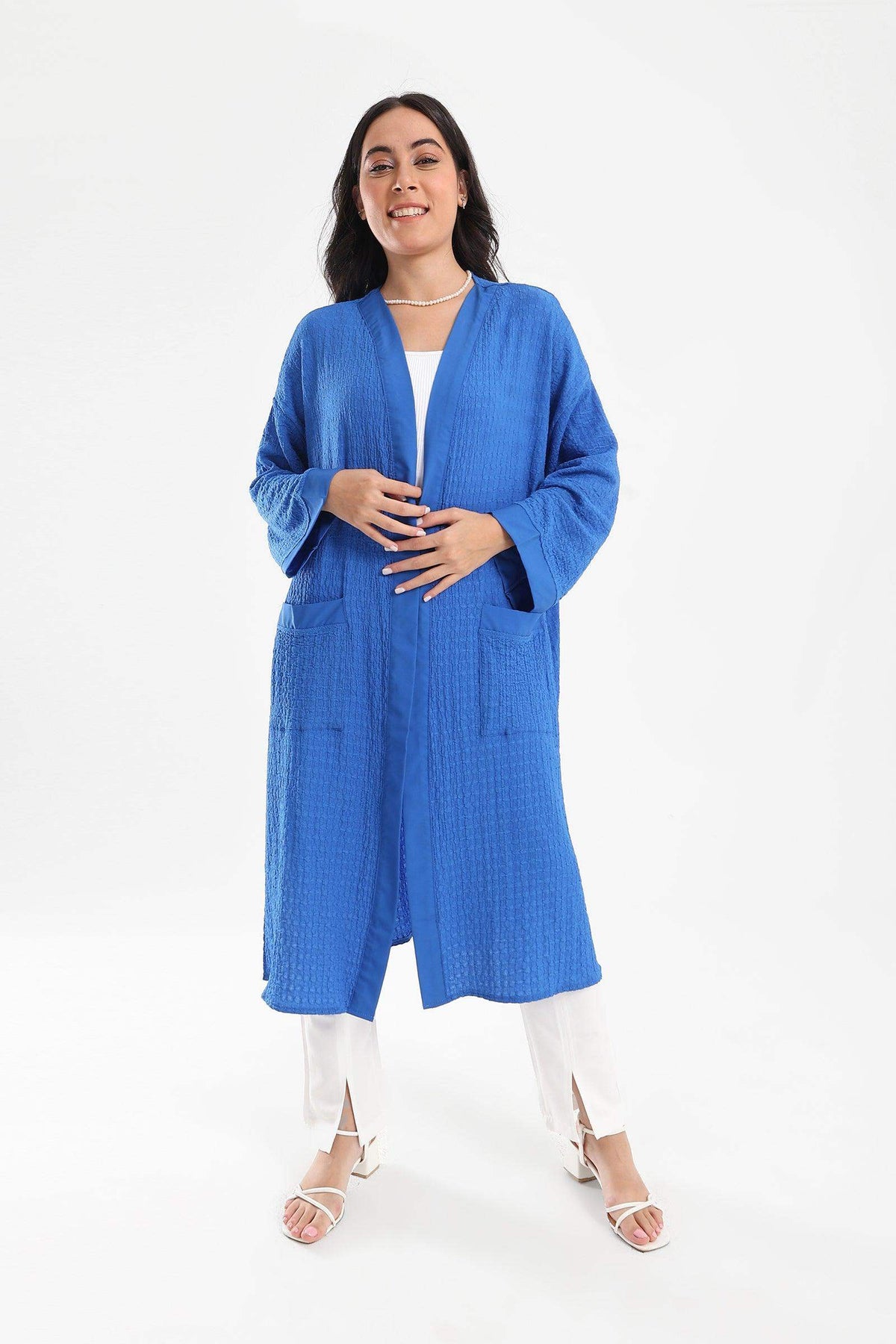 Self Pattern Open Front Kimono - Carina - كارينا