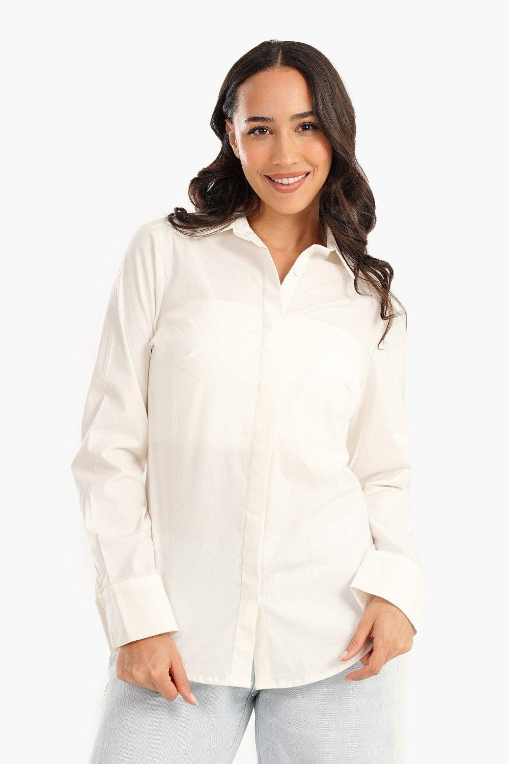 Shirt with Full Hidden Placket - Carina - كارينا