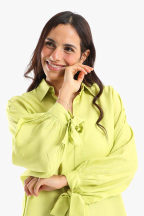 Shirt with Self Tie Cuffs - Carina - كارينا