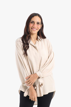 Shirt with Self Tie Cuffs - Carina - كارينا