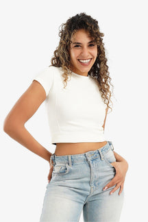 Short Sleeves Cropped Top - Carina - كارينا