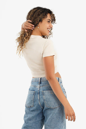 Short Sleeves Cropped Top - Carina - كارينا