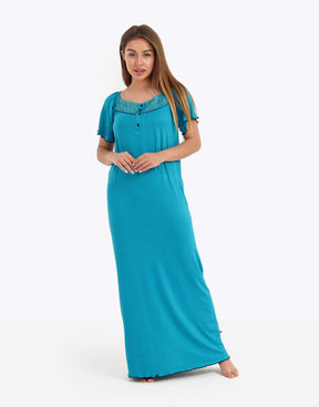 Short Sleeves Slip On Nightgown - Carina - كارينا