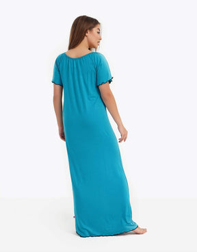 Short Sleeves Slip On Nightgown - Carina - كارينا