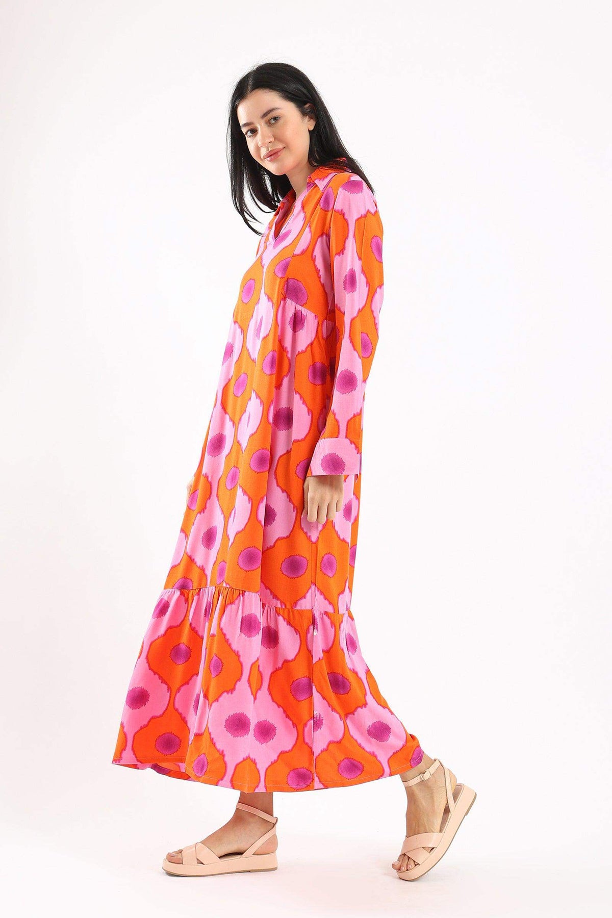 Single Tier Printed Dress - Carina - كارينا