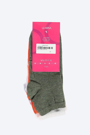 Soft Quarter Length Socks - 3 Pairs - Carina - كارينا