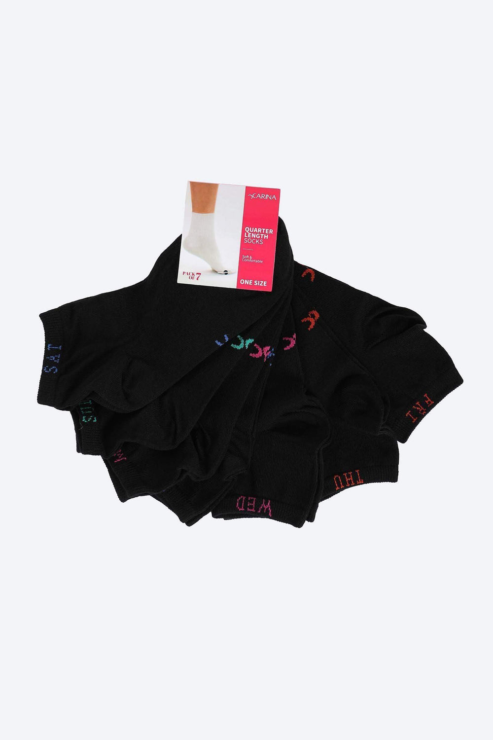 Solid Ankle Length Socks - 7 Pairs - Carina - كارينا