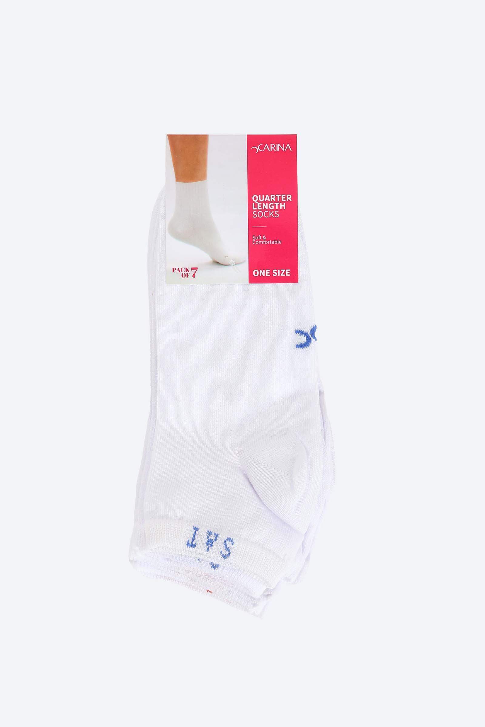 Solid Ankle Length Socks - 7 Pairs - Carina - كارينا
