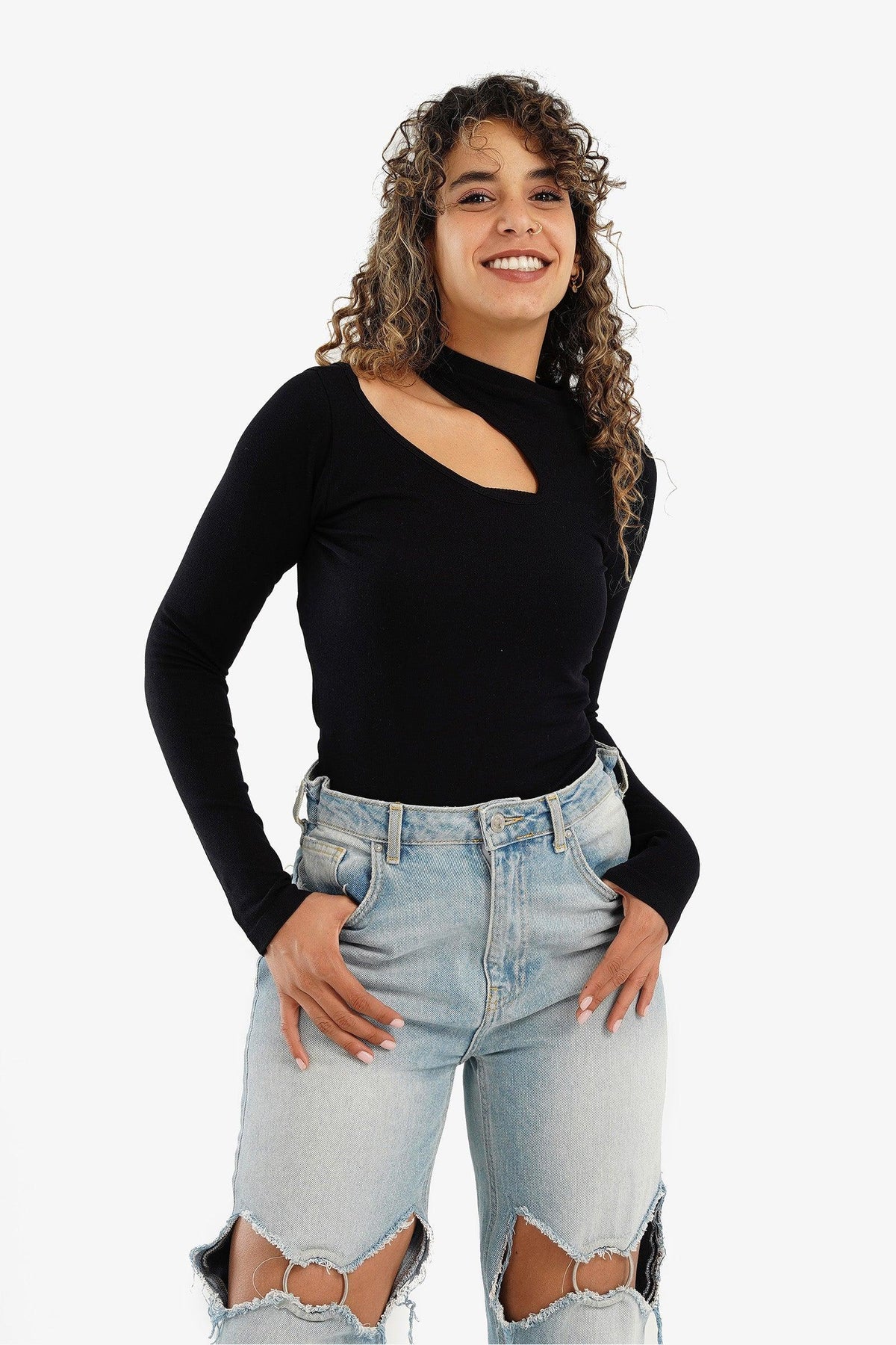 Solid Front Cut Out Top - Carina - كارينا