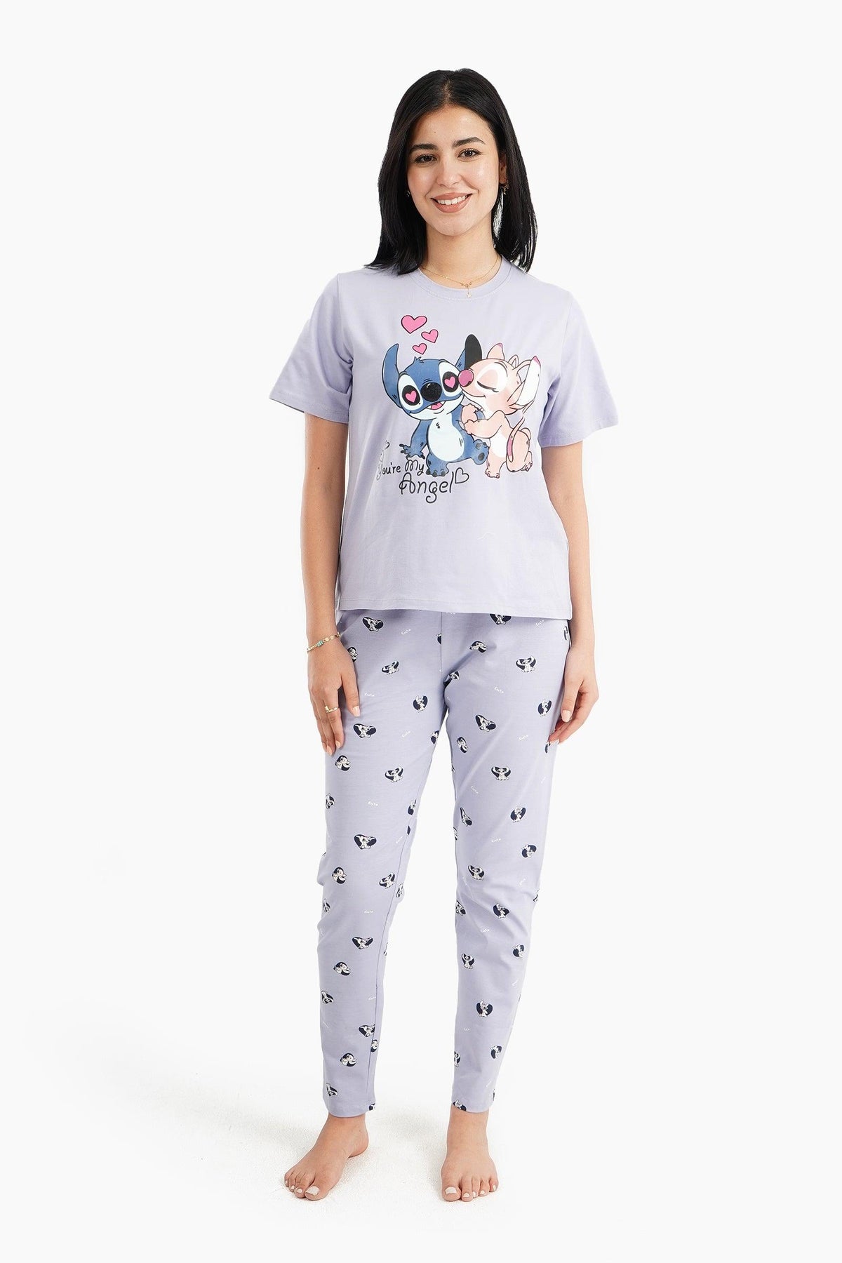 Stitch & Angel Print Pyjama Set - Carina - كارينا