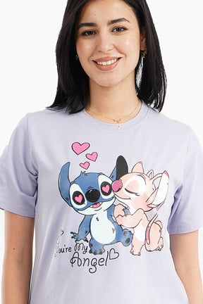 Stitch & Angel Print Pyjama Set - Carina - كارينا