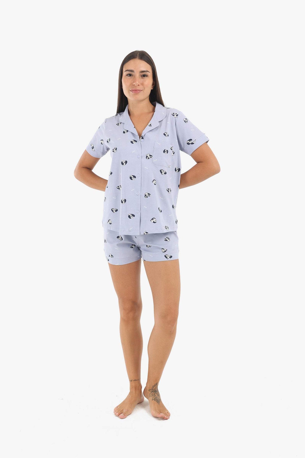 "Stitch" Printed Pyjama Set - Carina - كارينا