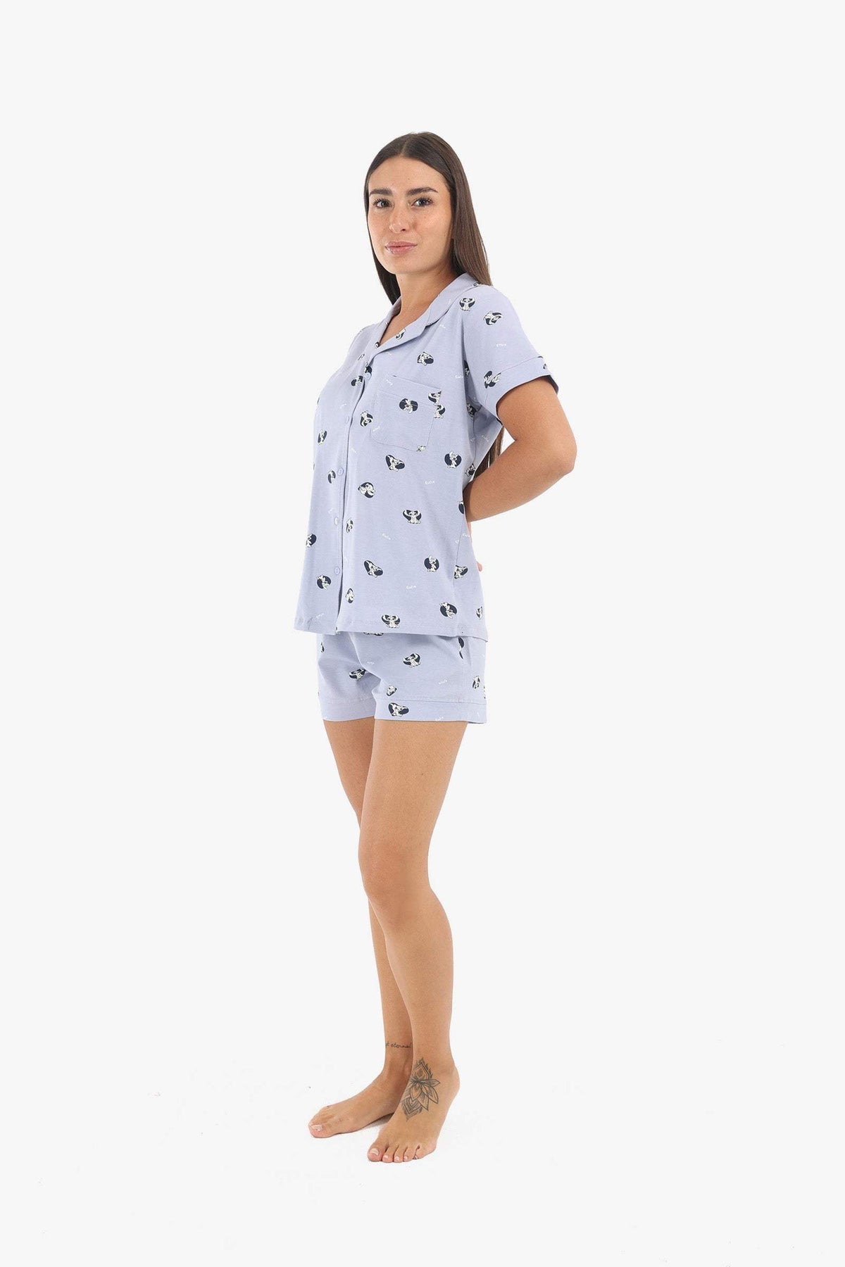 "Stitch" Printed Pyjama Set - Carina - كارينا