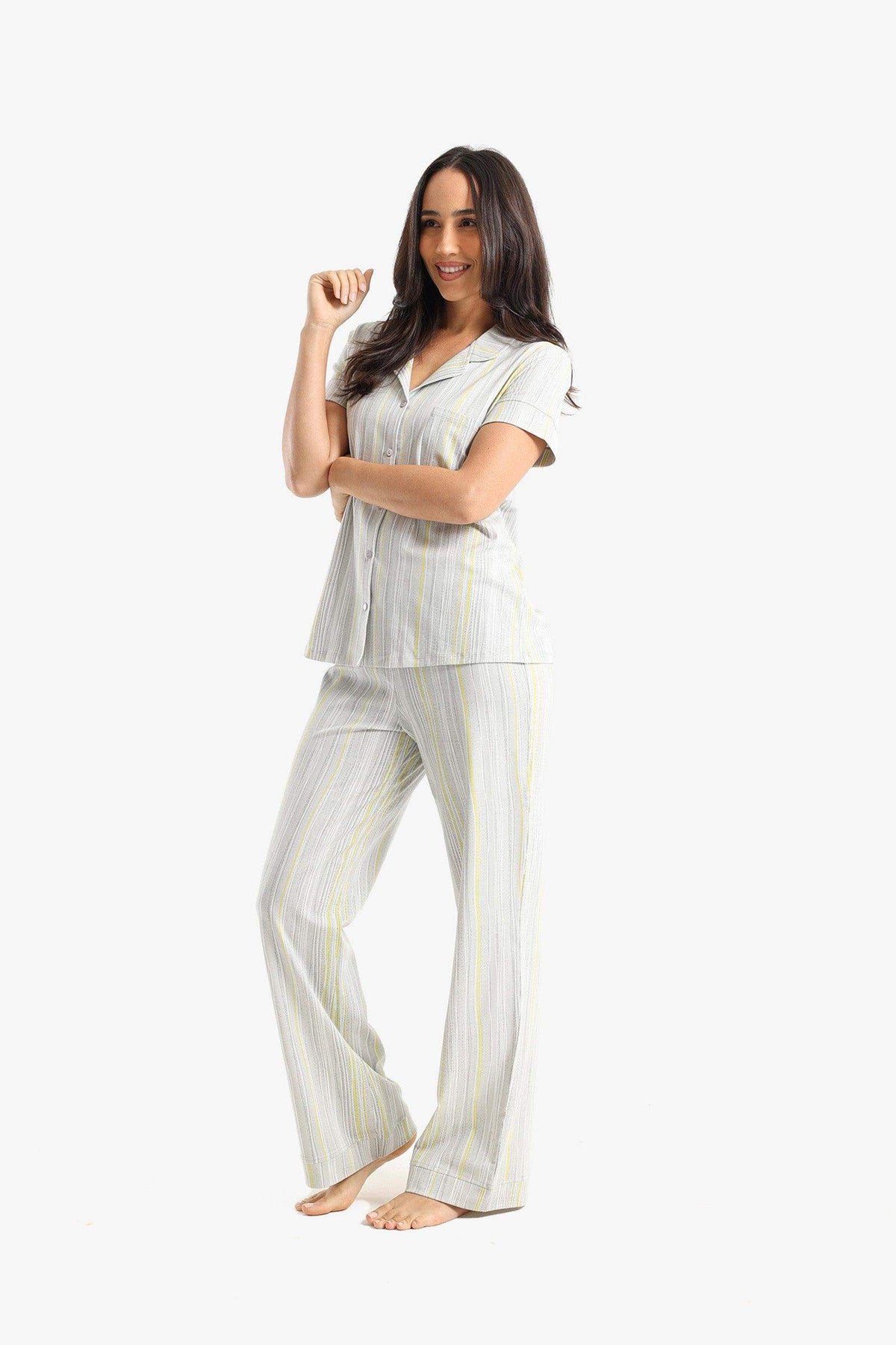 Striped Colored Pyjama Set - Carina - كارينا