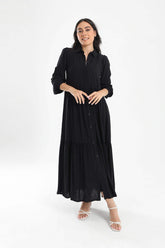 Tiered Maxi Shirt Dress - Carina - كارينا