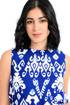 Tribe Pattern Sleeveless Blouse - Carina - كارينا