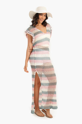 Tritone Fishnet Beach Dress - Carina - كارينا