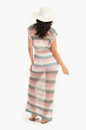 Tritone Fishnet Beach Dress - Carina - كارينا