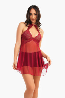 Tulle Babydoll with Lace - Carina - كارينا