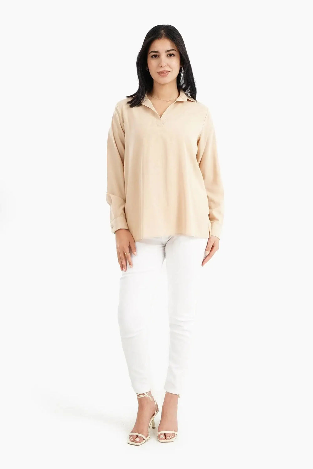 V-Neck Collared Blouse - Carina - كارينا