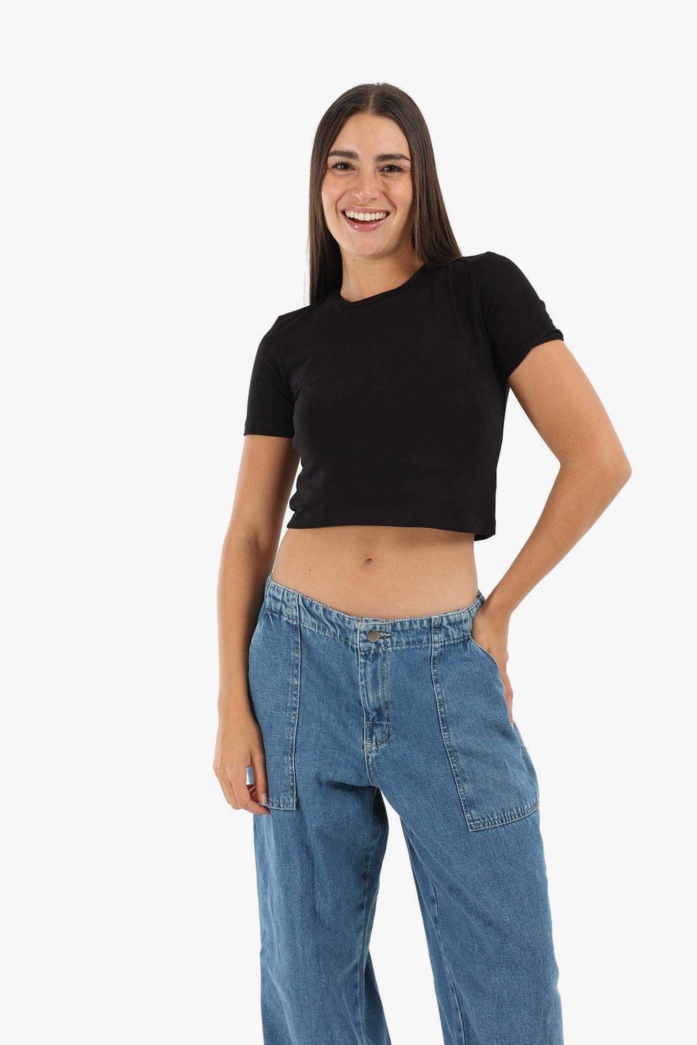 Viscose Plain Crop Top - Carina - كارينا
