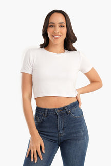 Viscose Plain Crop Top - Carina - كارينا