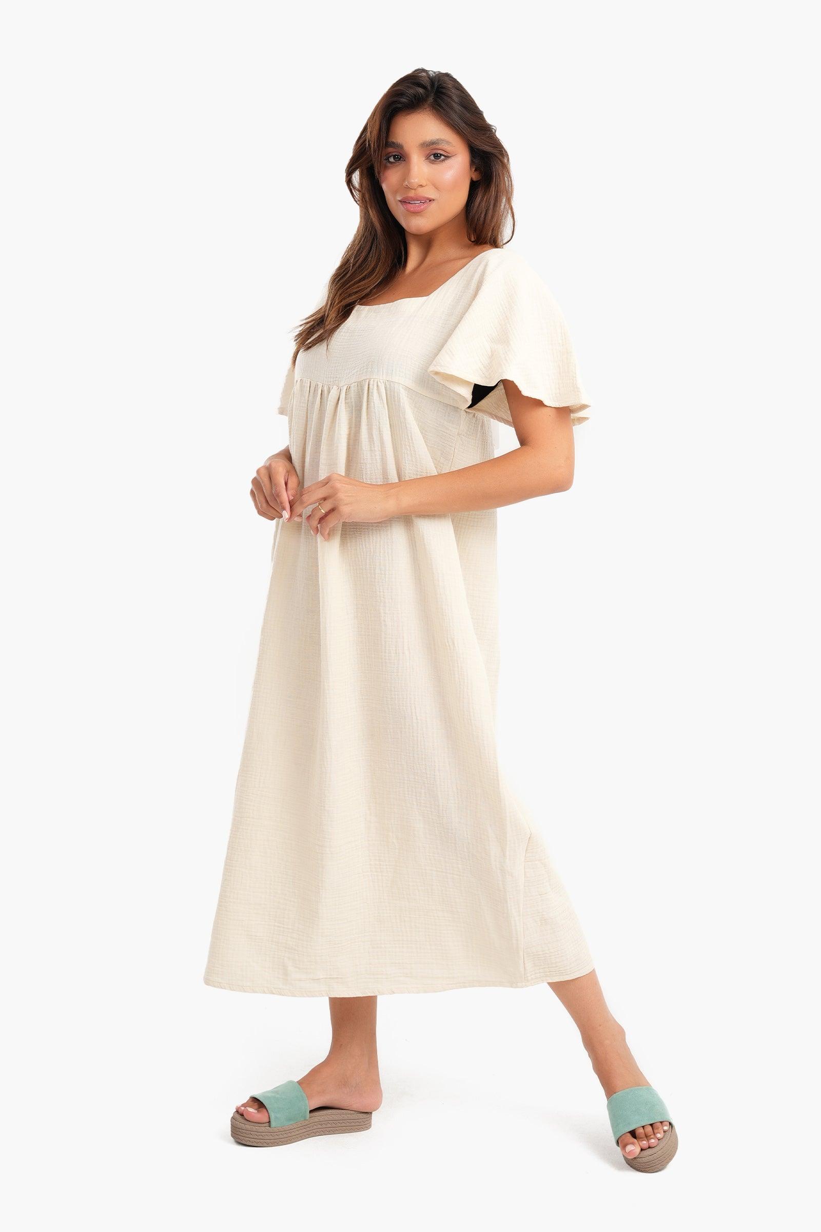 Viscose Square Neck Nightgown - Carina - كارينا