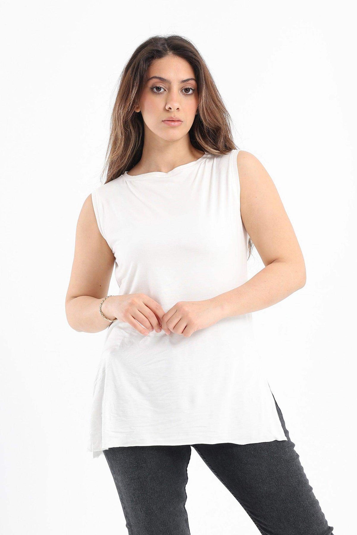 Viscose T-Shirt with Slits - Carina - كارينا