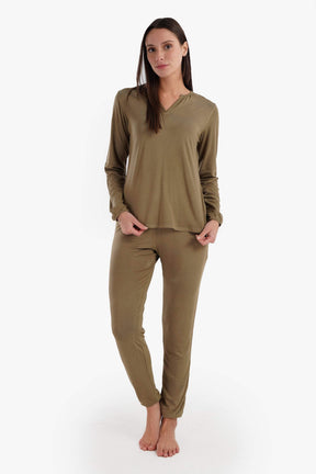 Viscose V-Neck Pyjama Set - Carina - كارينا