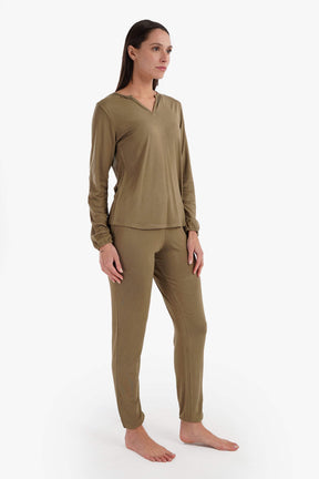 Viscose V-Neck Pyjama Set - Carina - كارينا