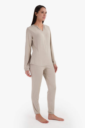 Viscose V-Neck Pyjama Set - Carina - كارينا