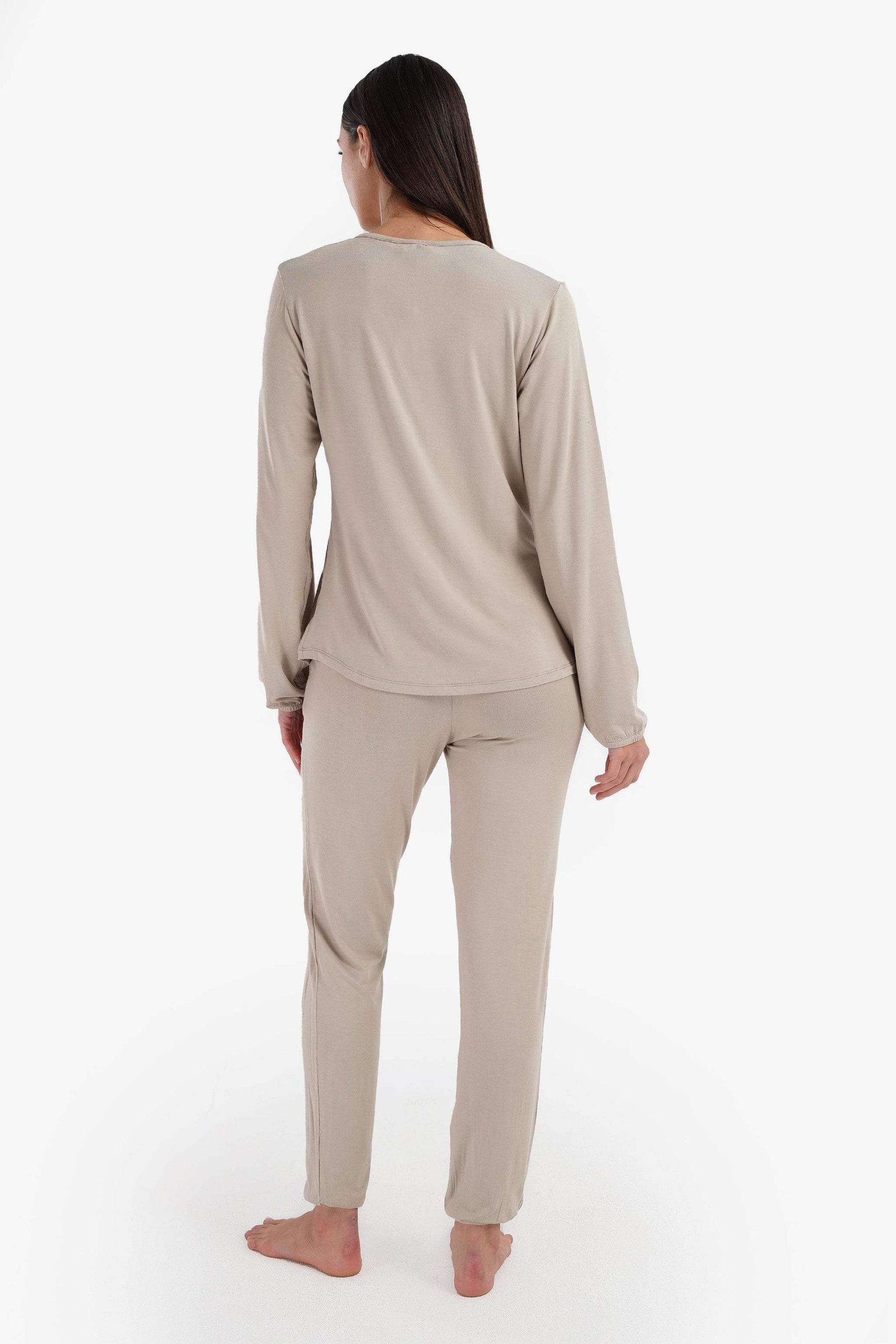 Viscose V-Neck Pyjama Set - Carina - كارينا