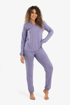 Viscose V-Neck Pyjama Set - Carina - كارينا