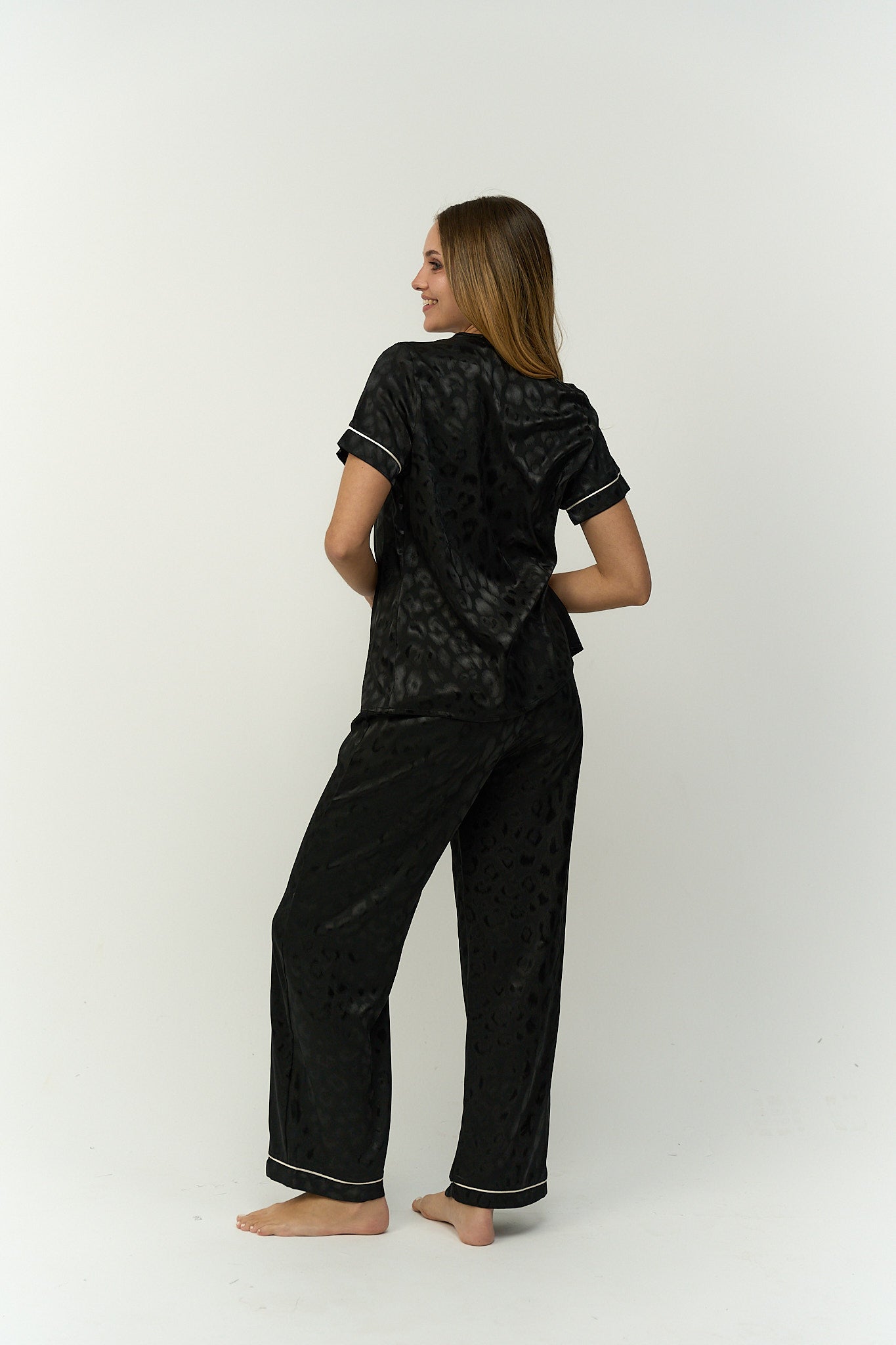 Jacquard V-Neck Pyjama Set