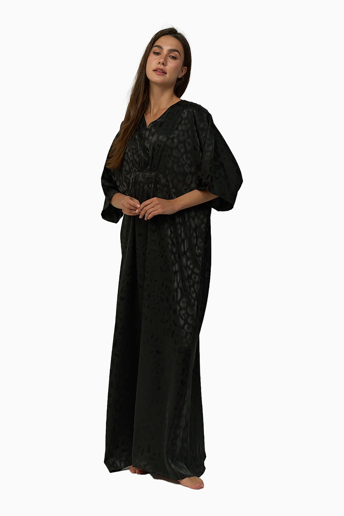 Satin Jacquard Long Nightgown