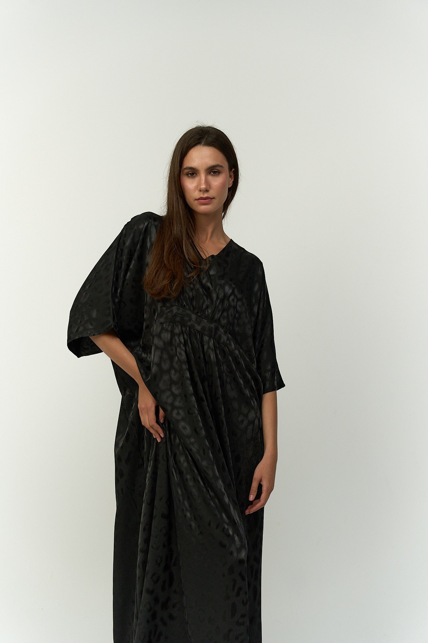 Satin Jacquard Long Nightgown