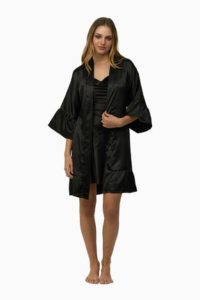 Playful Sleeves Satin Robe