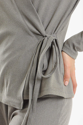 Wrap Front Olive Pyjama Set - Carina - كارينا