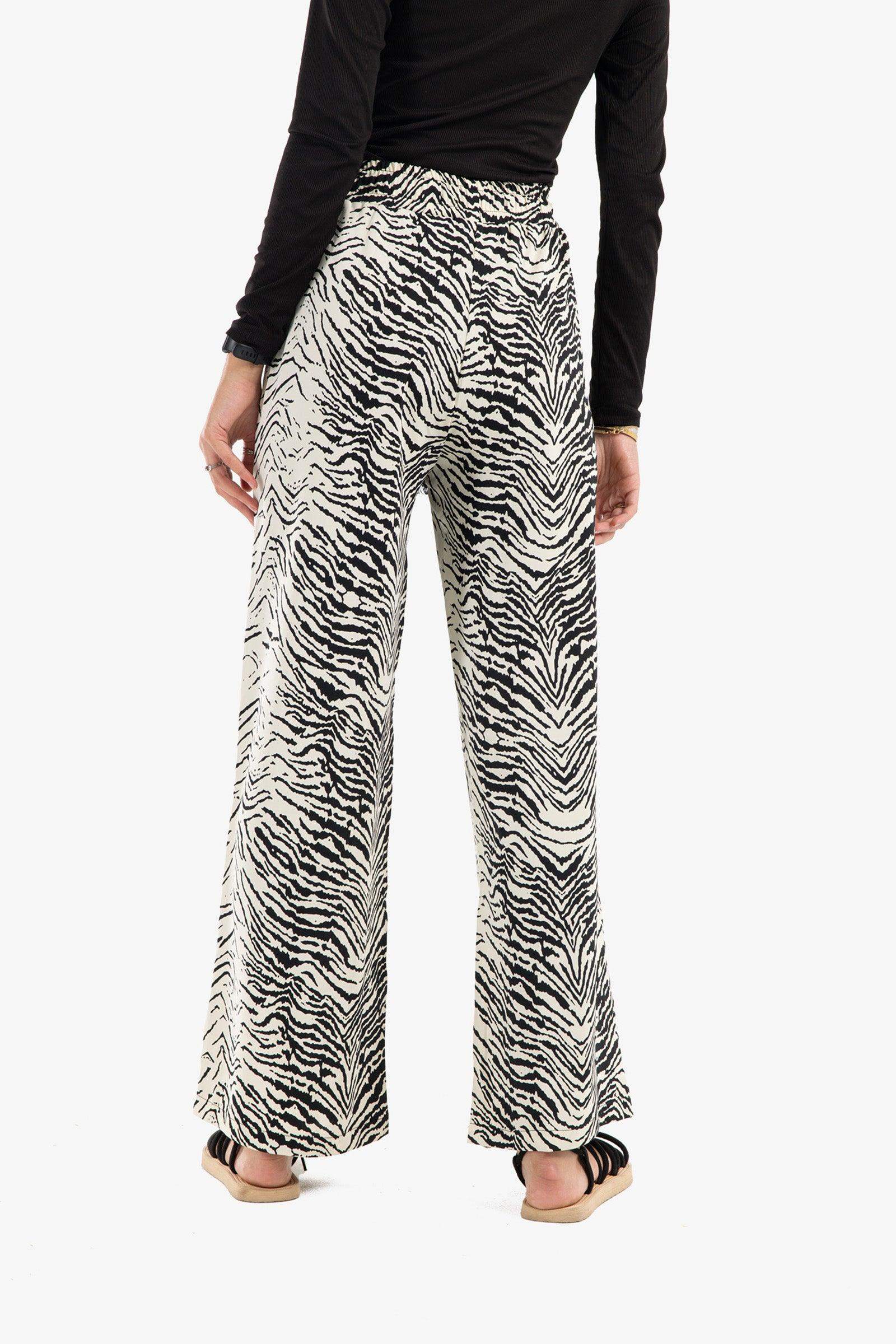 Zebra Pattern Crepe Pants - Carina - كارينا