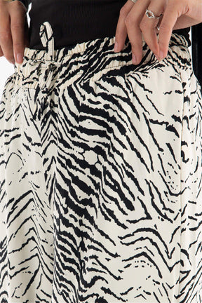 Zebra Pattern Crepe Pants - Carina - كارينا