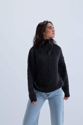Zip Up Collared Pullover - Carina - كارينا
